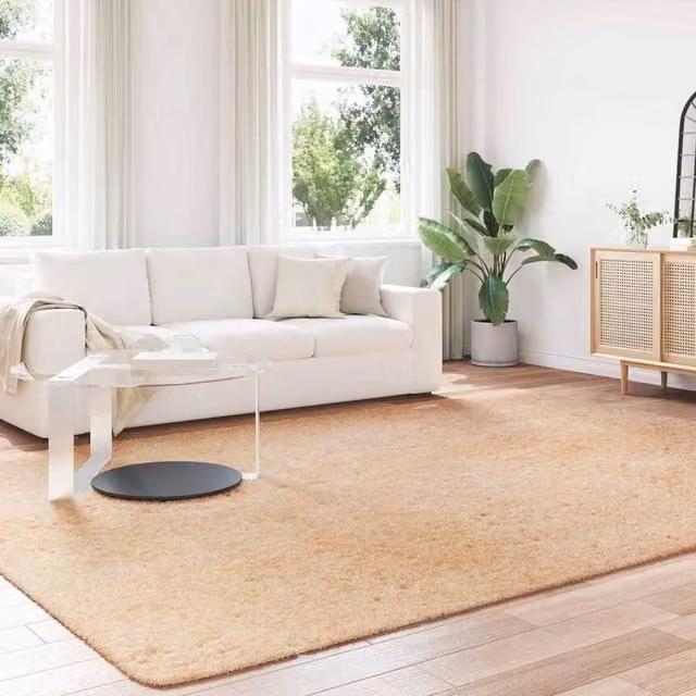 Berkfield Home NAVARRA Shaggy High Pile Rug, Beige, W: 240 cm, D: 340 cm