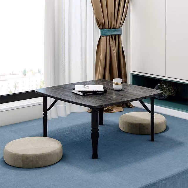 Livingandhome Black Square Folding Multi-purpose Table, 70 cm
