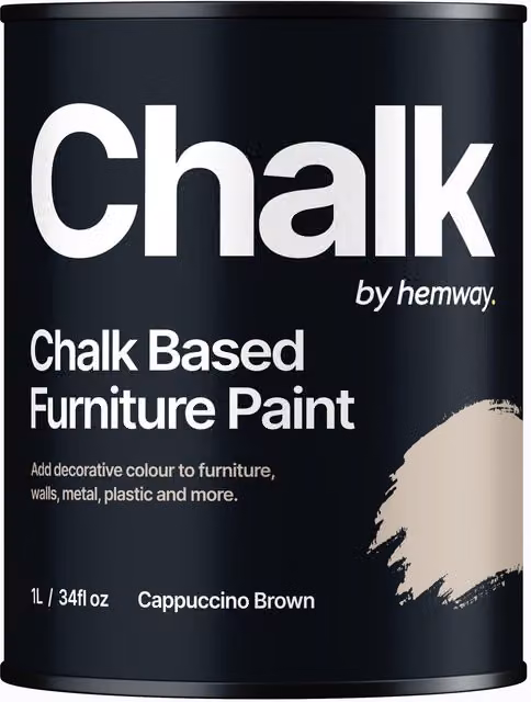 Hemway Chalk Based Furniture Paint in Matt Cappuccino Brown, 1L