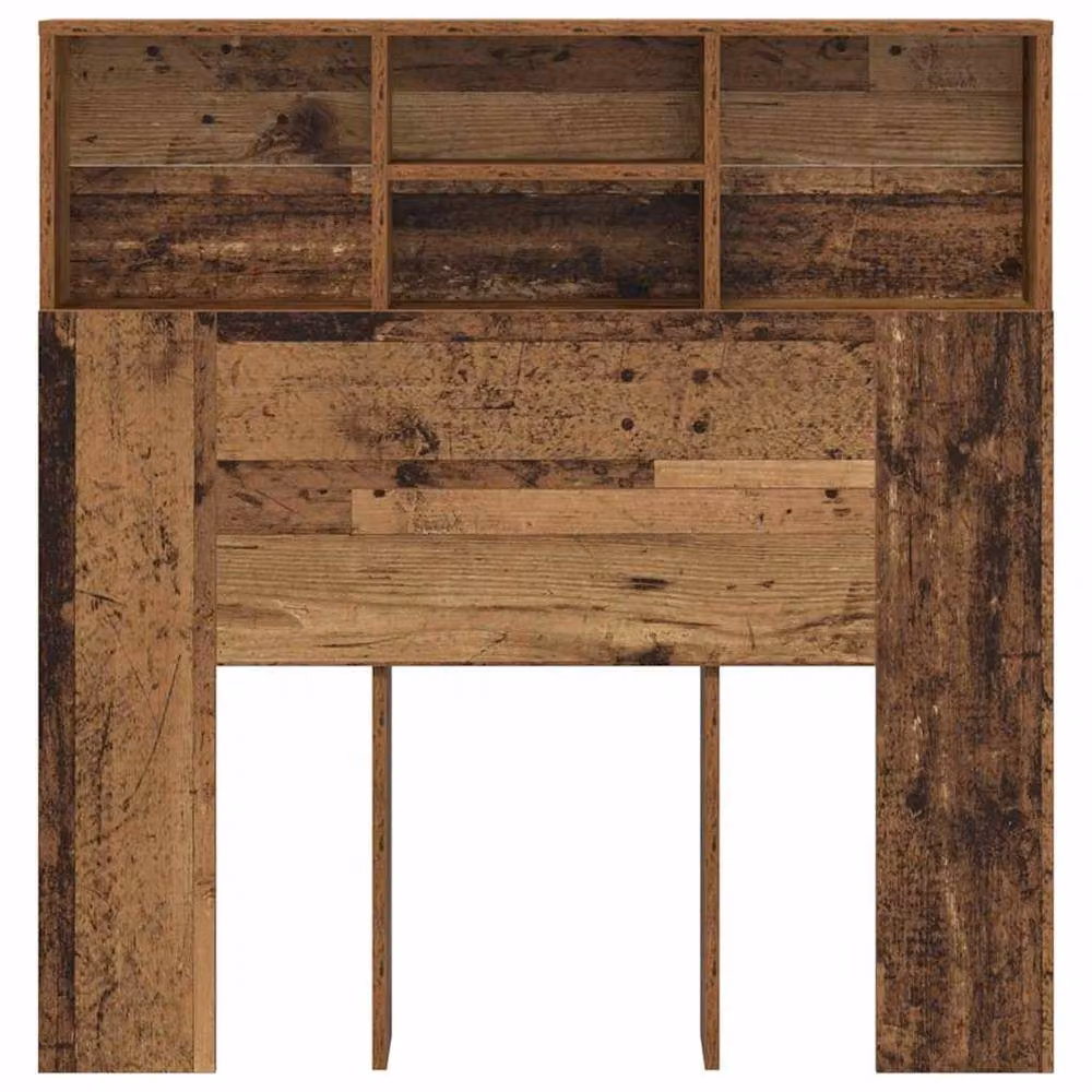 Berkfield Home Headboard Cabinet in Brown Old Wood, W/D/H: 100 x 19 x 103.5 cm – 4