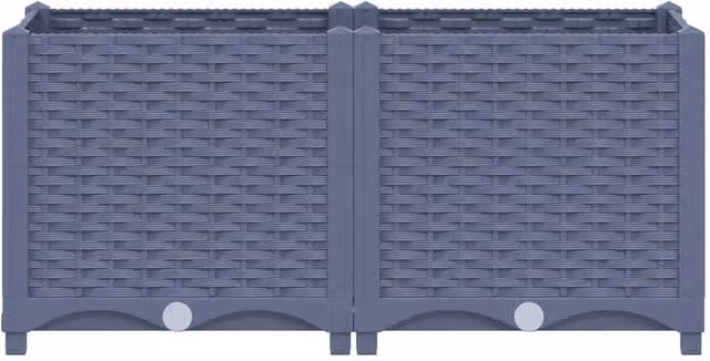 Berkfield Home Grey Polypropylene Raised Bed W: 80 cm, D: 40 cm, H: 38 cm – 1