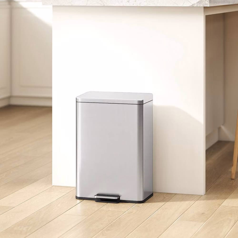 STILVORA 20L Stainless Steel Pedal Bin with Soft-Close Lid and Removable Inner Bucket in Silver – 2