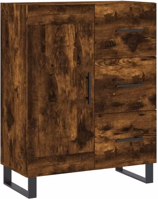 Berkfield Home Modern Smoked Oak Sideboard in Brown, W/D/H: 69.5 x 34 x 90 cm – 1
