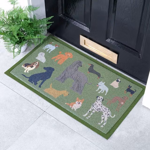 Artsy Mats Green Animal Graphic Non-Slip Weatherproof Indoor Outdoor Doormat