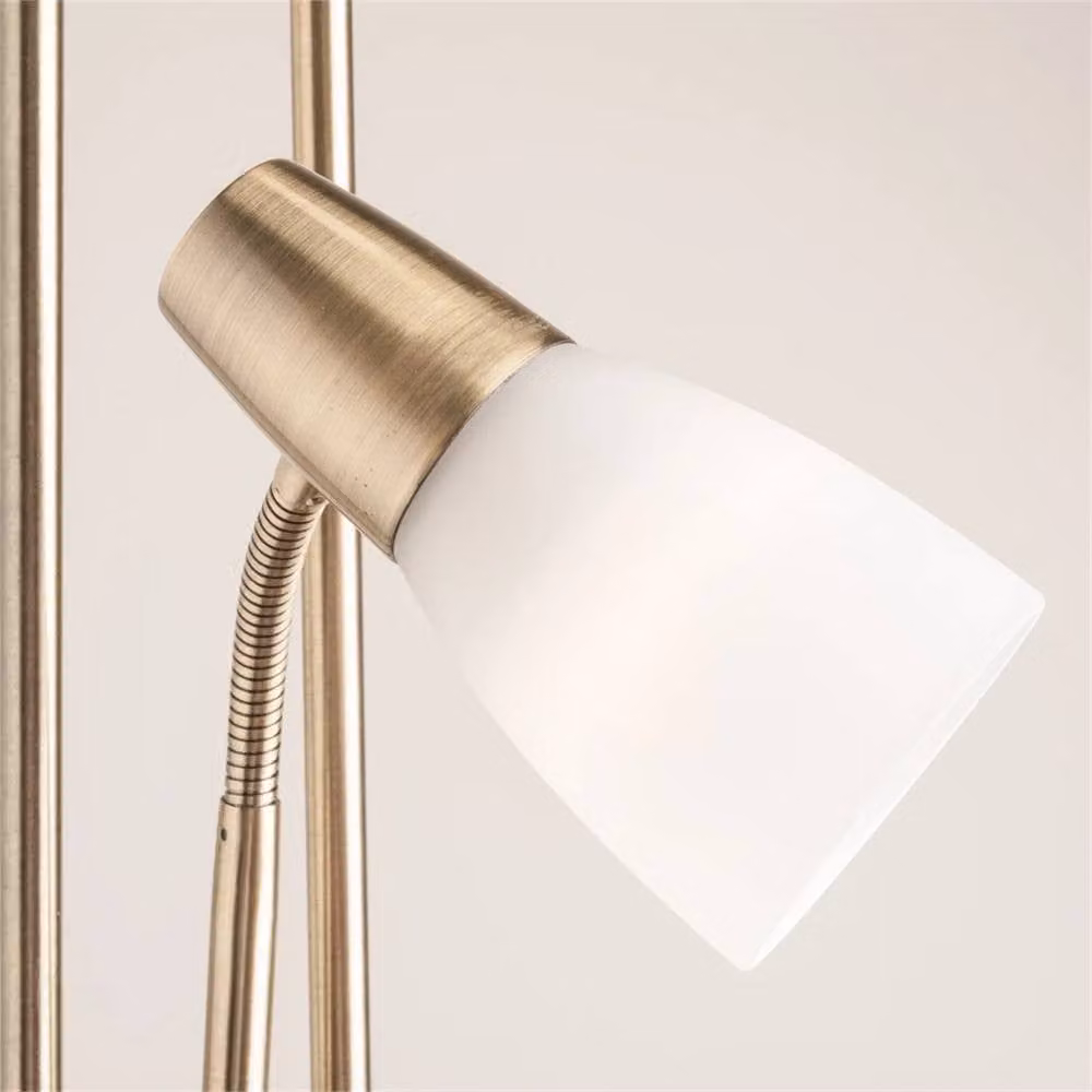 SPETLEK Mother and Child Adjustable Floor Lamp in Antique Brass and Gold