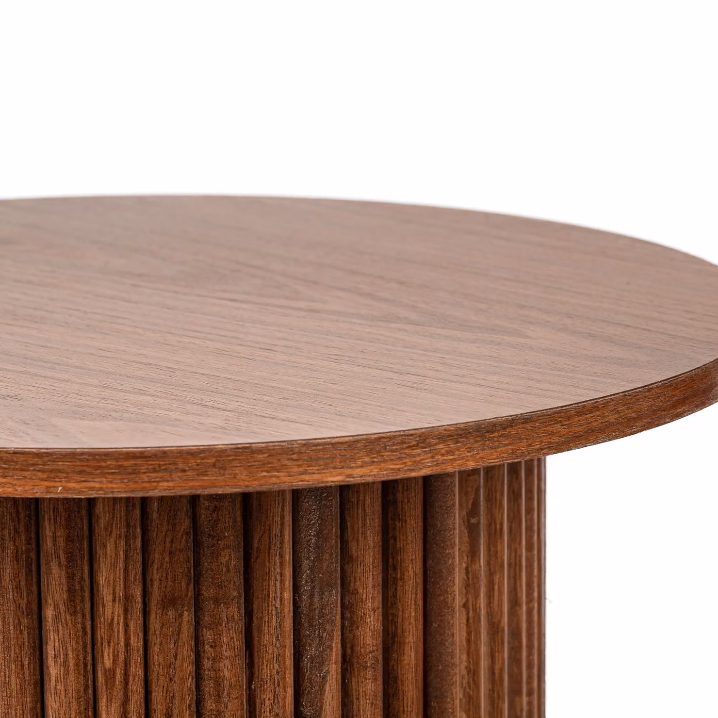 Nordlys Modern Round Wooden Side Table with Storage Tray in Brown – 4