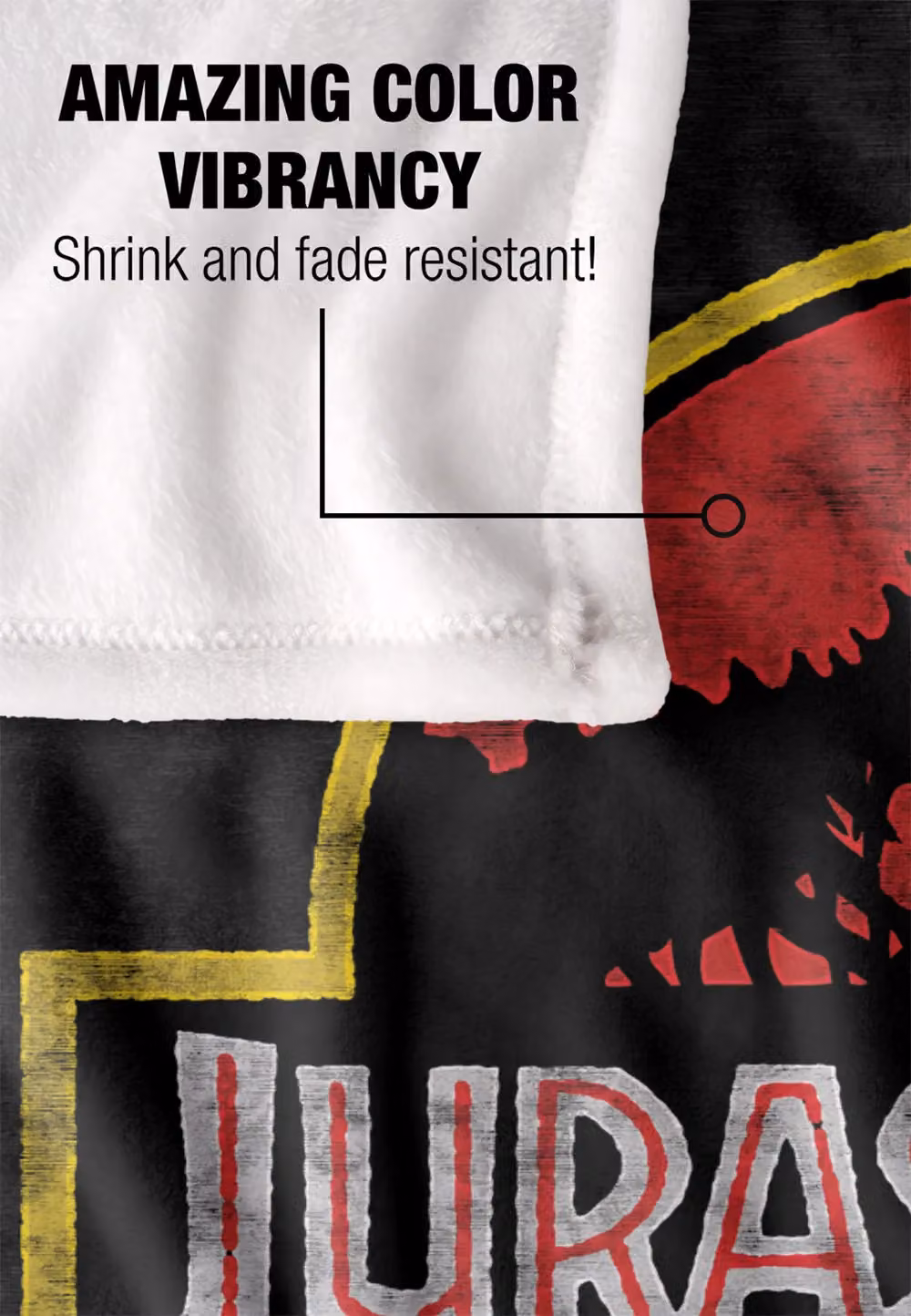Trevco Jurassic Park Classic Logo Super Soft Fleece Throw Blanket, White, W/D/H: 152 x 127 cm – 3
