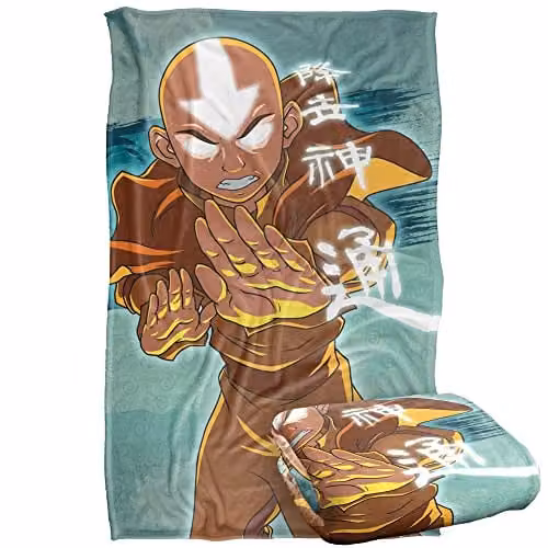 Nickelodeon Avatar The Last Airbender Super Soft Fleece Throw Blanket, Multicolour, W/D/H: 91 x 147 cm