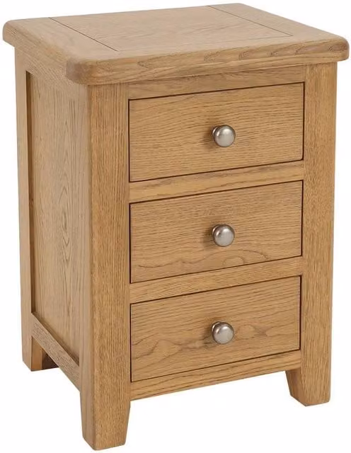 FORGEVIO Cotswold Rustic Smoked Oak 3 Drawer Bedroom Chest in Natural Brown – 1