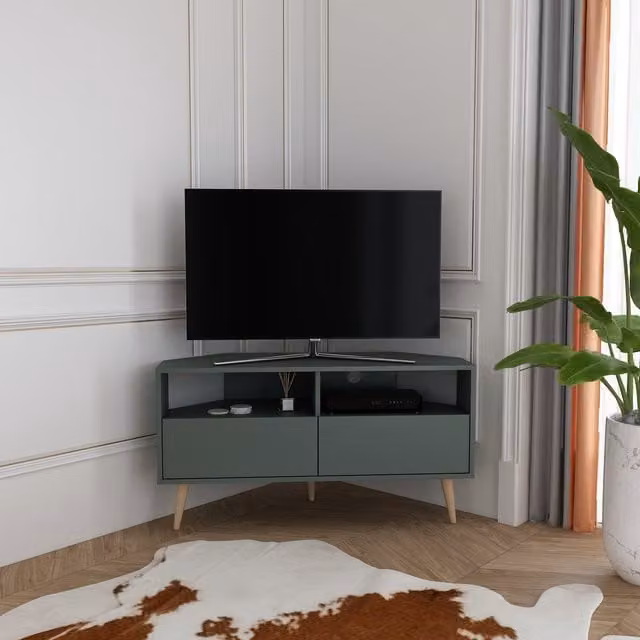 Decorotika Aura Corner TV Unit in Silva Green