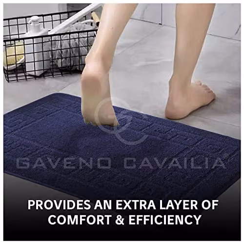 GC GAVENO CAVAILIA 2 Piece Non-Slip Bath Mat and Toilet Pedestal Mat Set in Blue – 3