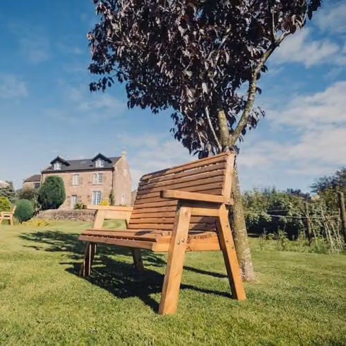 Churnet Valley Ivy Brown 2 Seater Rustic Wood Garden Bench – 4
