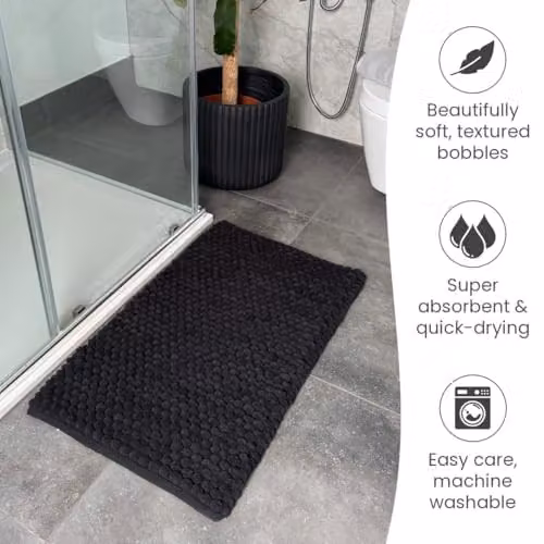 Allure Bath Fashions Luxury Chunky Bobble Bath Mat, Black, W: 80 cm, D: 50 cm – 3