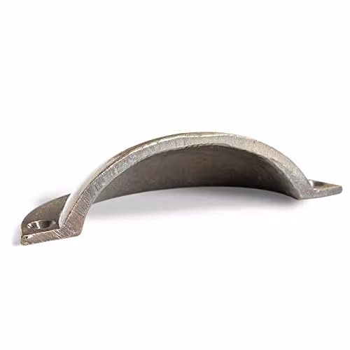 Hammer and Tongs Curved Cabinet Drawer Pull in Gold, Pack of 6, W: 9.5 cm, H: 4.6 cm – 2