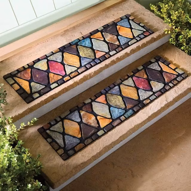 Gainsborough Set of 2 Non-Slip Heavy-Duty Step Mats, Multicolour, W: 240 cm, D: 90 cm, H: 8 cm – 1