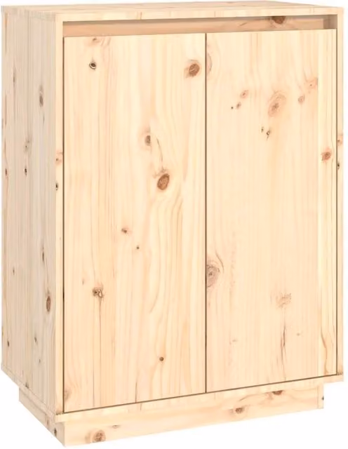 Berkfield Home Solid Wood Pine Shoe Cabinet in Beige, W/D/H: 60 x 35 x 80 cm – 1