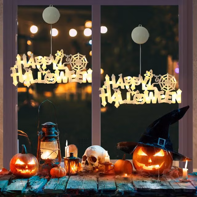 Leaper Halloween Luminous Letter Light Board Decoration, White – 1