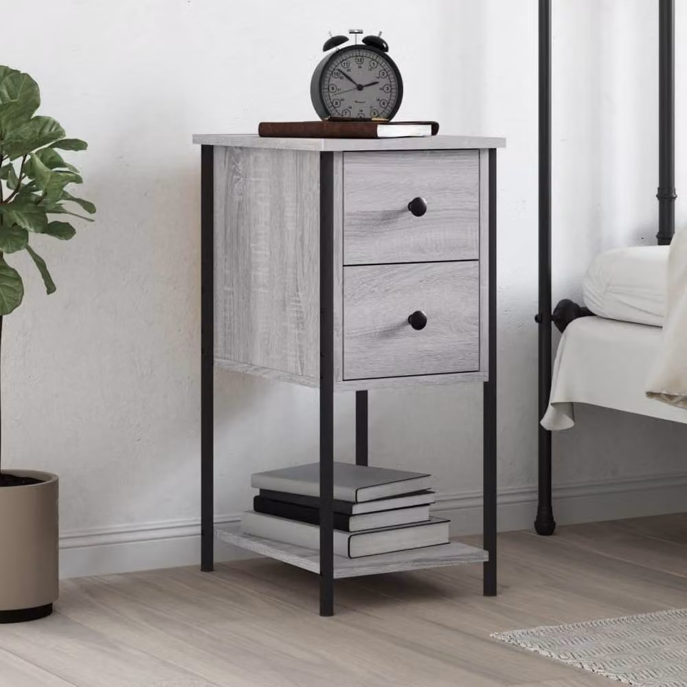 Berkfield Home Durable Bedside Cabinet in Grey Sonoma, W/D/H: 32 x 42 x 70 cm – 2