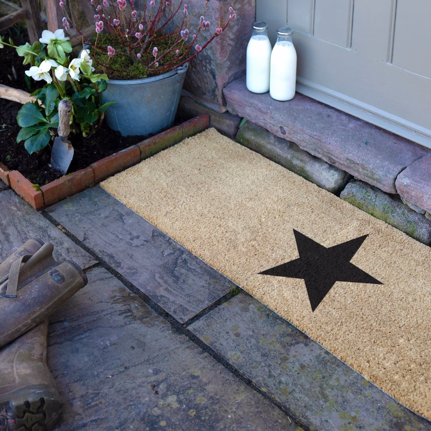 Artsy Mats Star Patio Doormat in Beige, W/D/H: 120 x 40 x 1 cm – 2