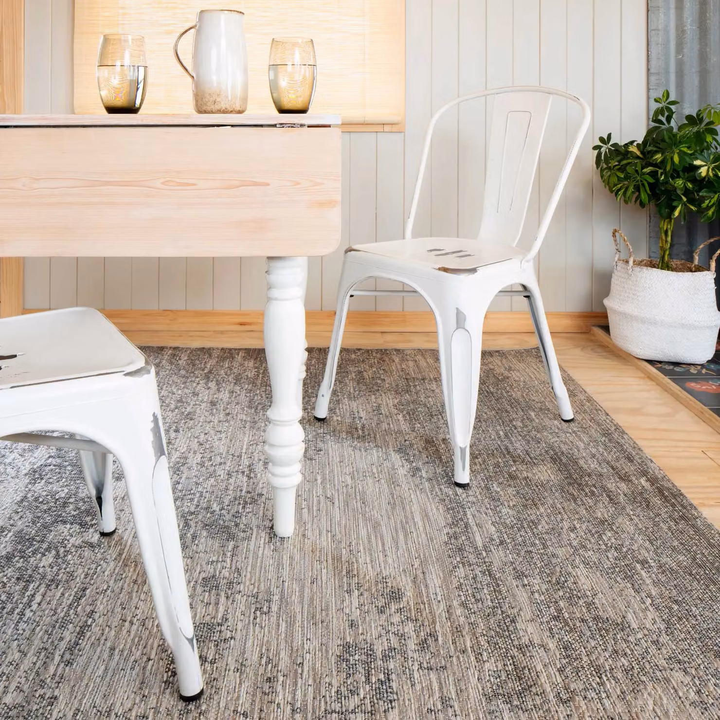 Kukoon Grey Abstract Vintage Woven Outdoor, Garden and Patio Area Rug, W: 120 cm, L: 170 cm – 2