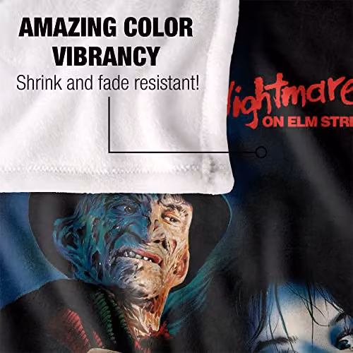 Warner Bros. Nightmare On Elm Street Freddy Poster Super Soft Fleece Throw Blanket, Multicolour, W/D/H: 91 x 147 cm – 3
