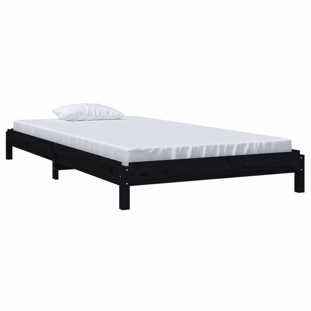 Berkfield Home Stack Bunk Bed in Black Solid Pine, W/D/H: 80 x 200 cm – 3