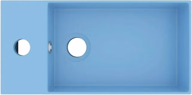 Berkfield Home Rectangular Ceramic Countertop Bathroom Sink with Overflow in Blue