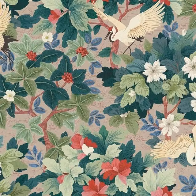 A.S. Création Pint Walls III Crane Textured Wallpaper in Green and Multicolour – 1