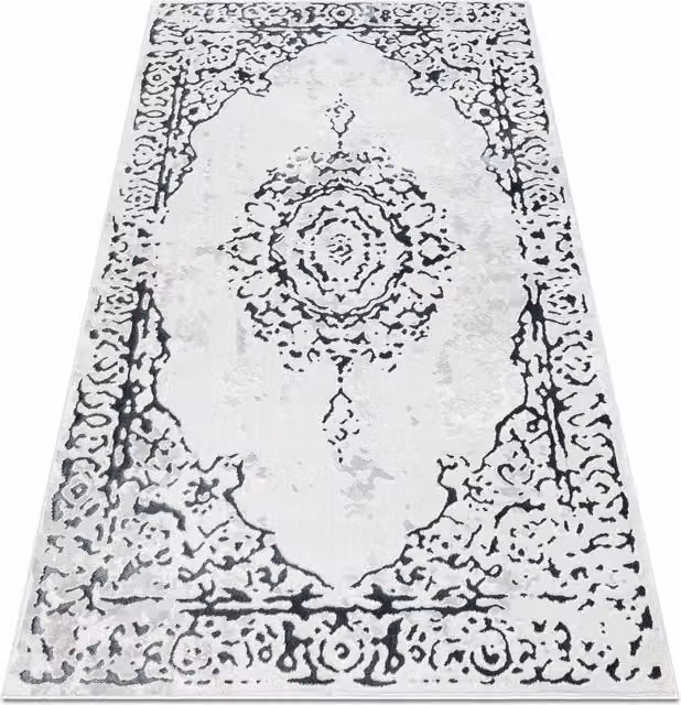 RugsX Allure Geometric Modern Rug in White, W: 160 cm x D: 220 cm