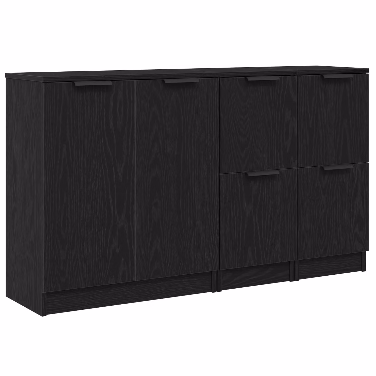 Berkfield Home Set of 3 Modern Black Oak Sideboards in Engineered Wood – 2
