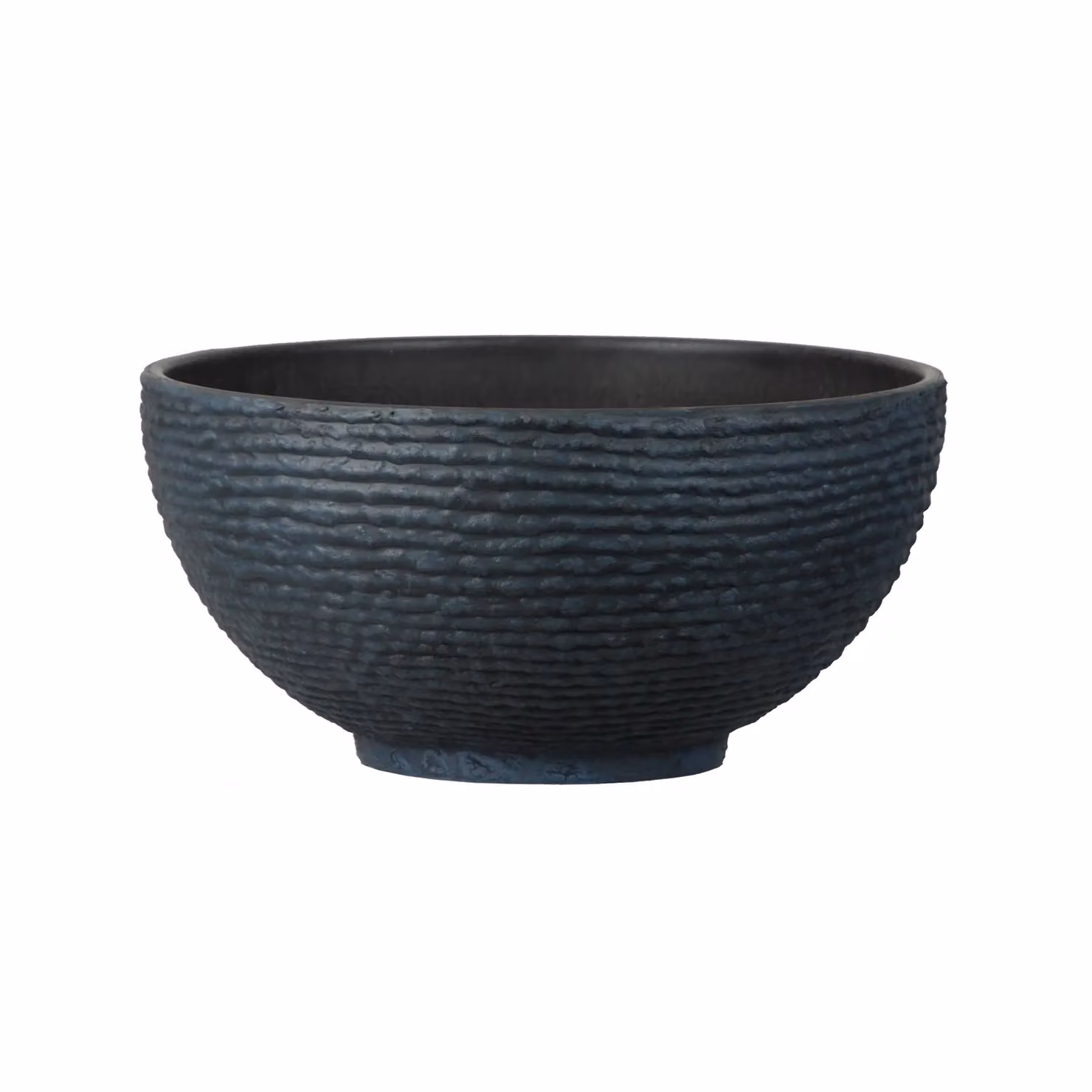 Simpa Set of 2 Stone Textured Effect Round Plastic Planter Pots in Grey – 2