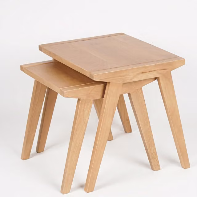Bayswater Mango Wood Nest of Tables in Brown and Beige