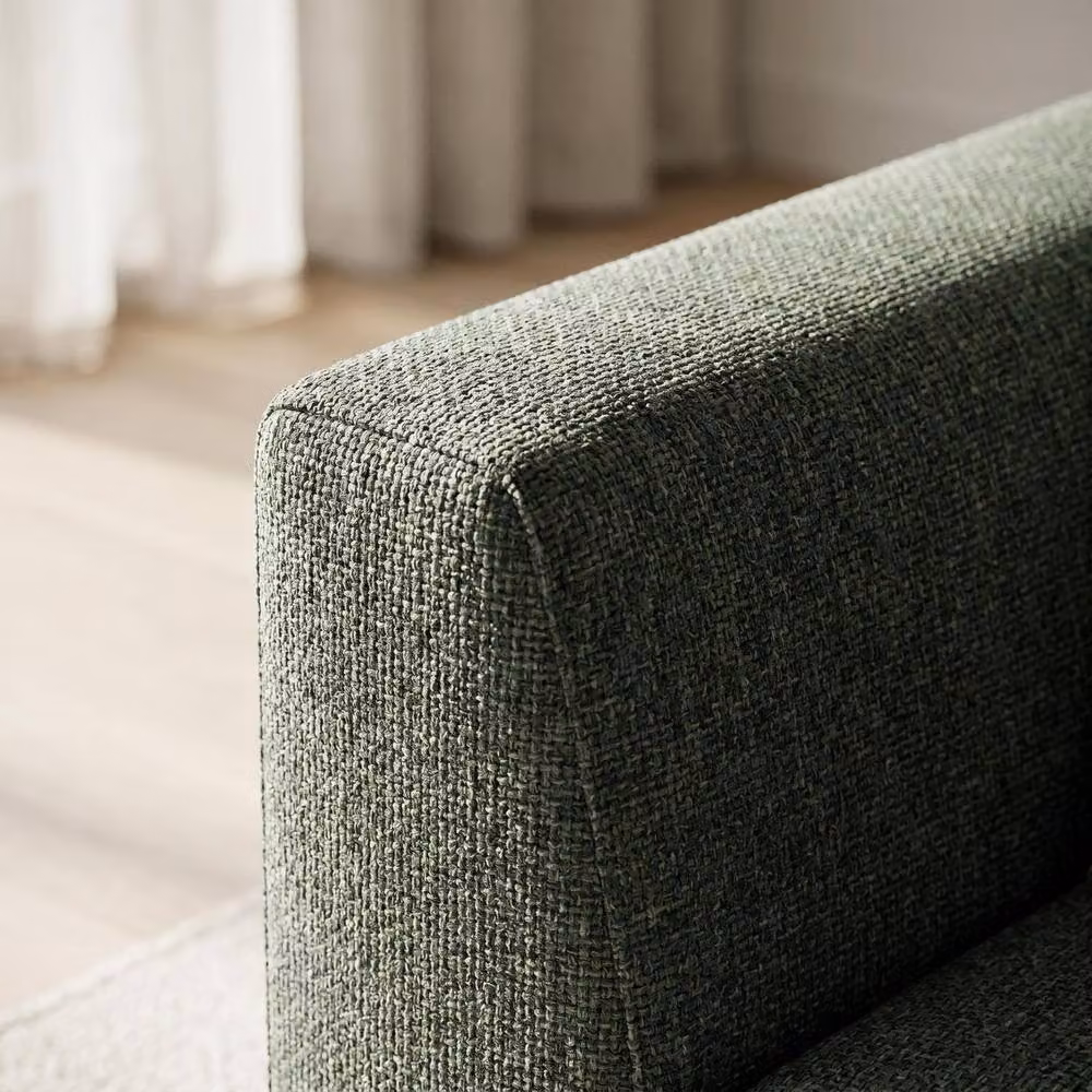 Abakus Direct Tokyo 5 Seater Upholstered Sofa in Grey and Green Brushed Tweed Fabric – 5