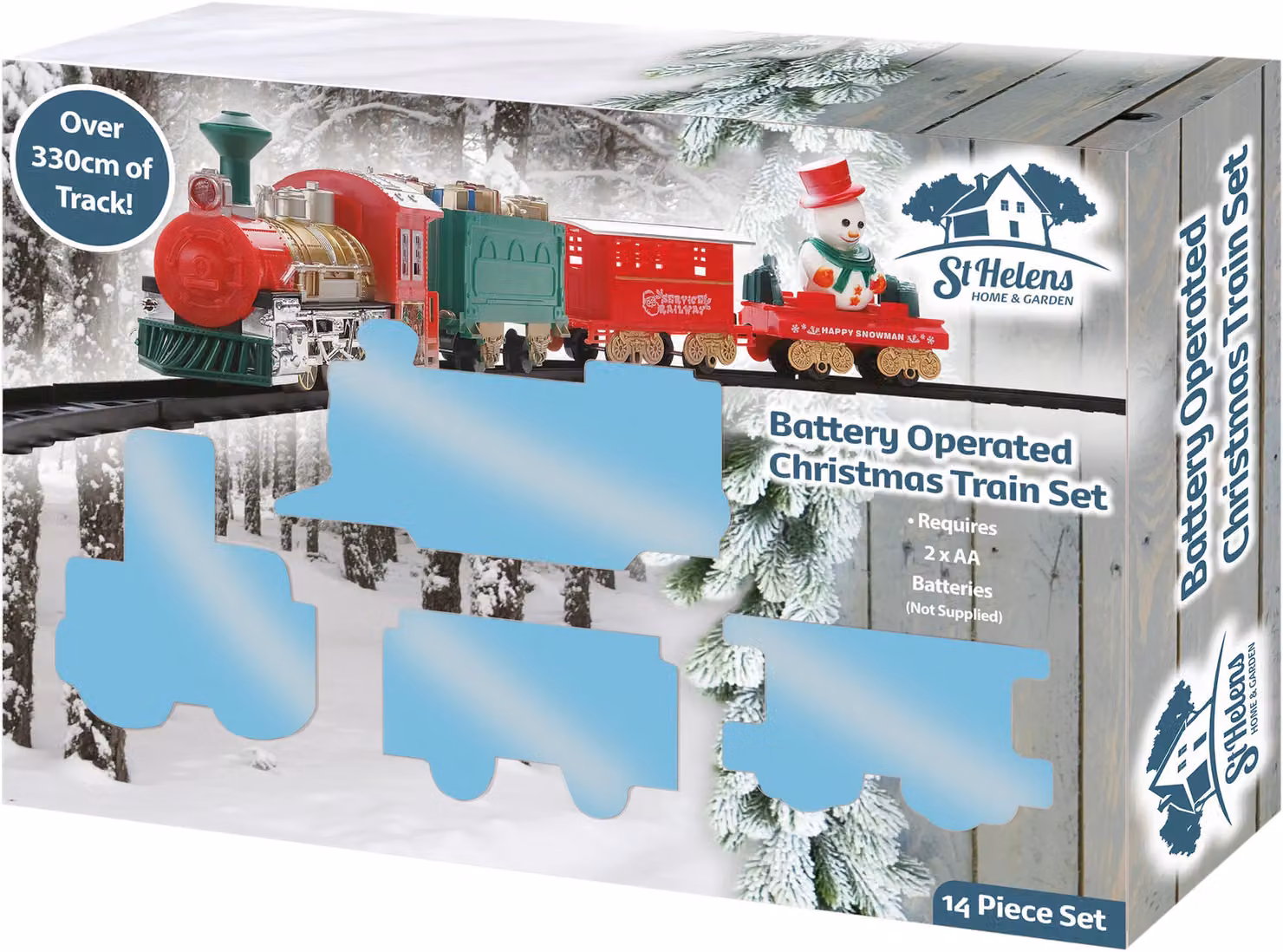 Netagon Battery Operated Christmas Train Set in Red – 4