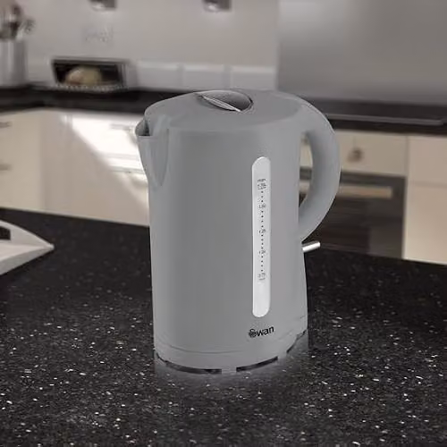 Swan 1.7L Jug Kettle in Grey with 2200W Rapid Boil and Auto Shut-Off – 2