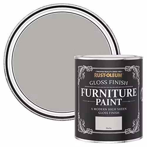 Rust-Oleum Mocha Grey Gloss Water-Based Furniture and Skirting Board Paint, 0.75 l
