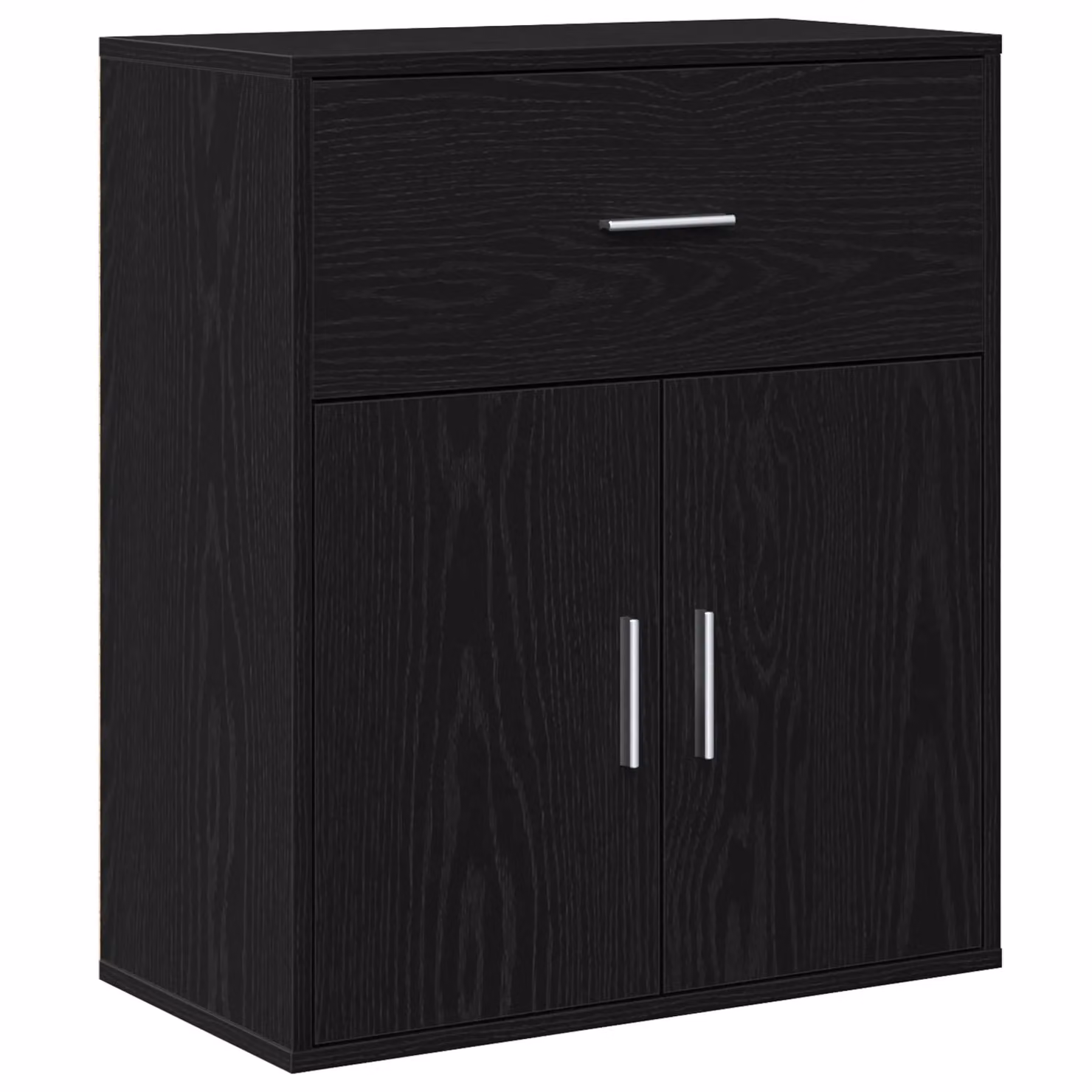 Berkfield Home Modern Sideboard with Drawer and Shelf in Black Oak, W: 60 cm, D: 31 cm, H: 70 cm – 2