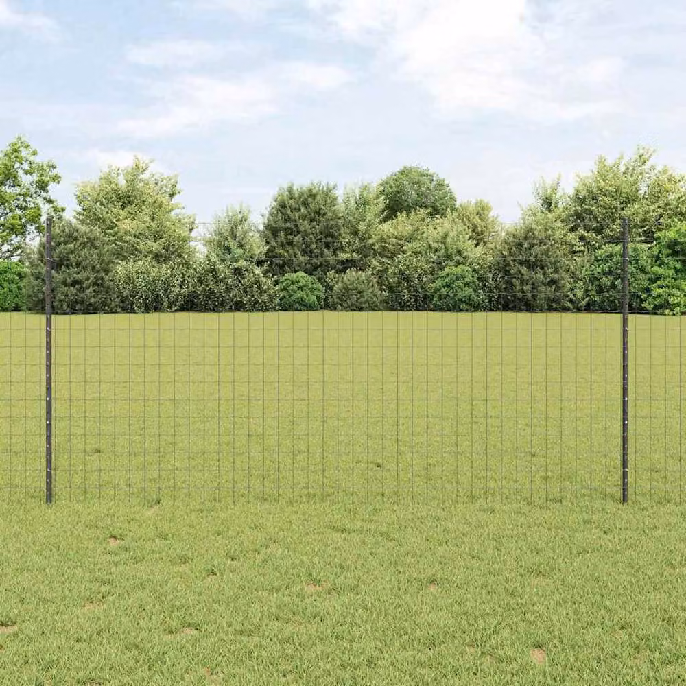 Berkfield Home Euro Fence Set of 2, Grey Metal, W: 1.2 m, L: 10 m – 2
