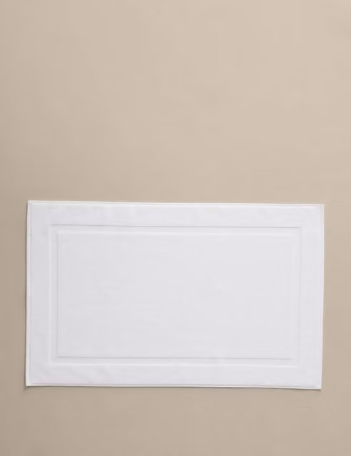 M&S Luxury Egyptian Cotton White Non-Slip Rectangular Bath Mat