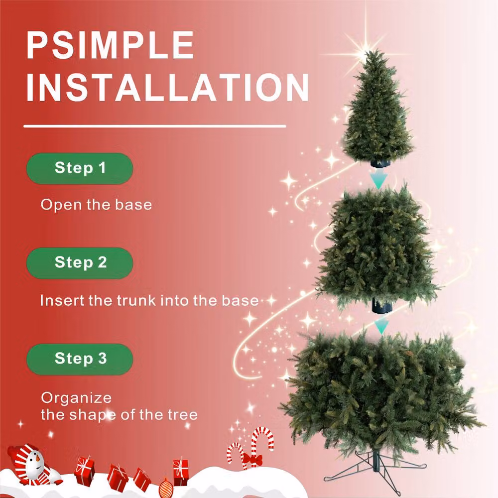 Direct Wicker 8.5ft Pre-lit Slim Artificial Christmas Tree with Mixed Tips in Green – 4