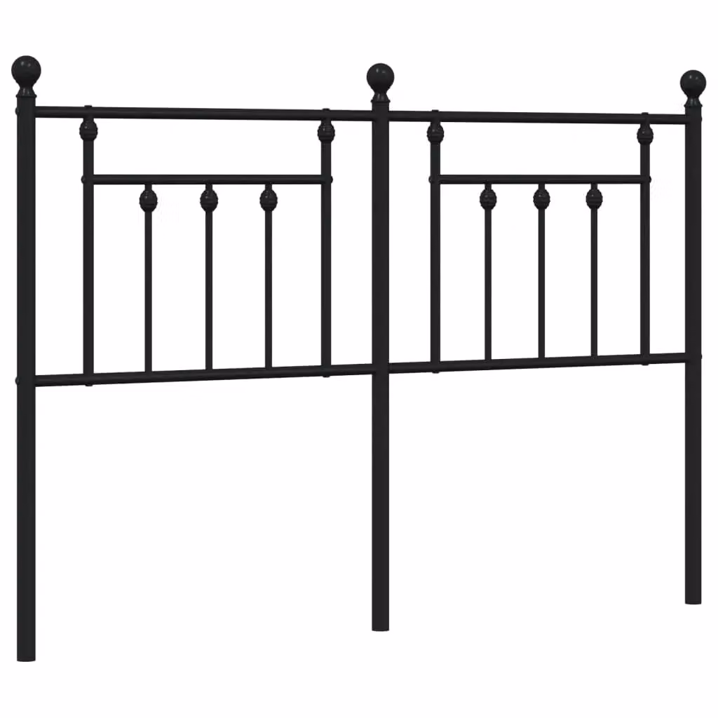Berkfield Home Classic Metal Headboard in Black, Width: 150 cm – 2