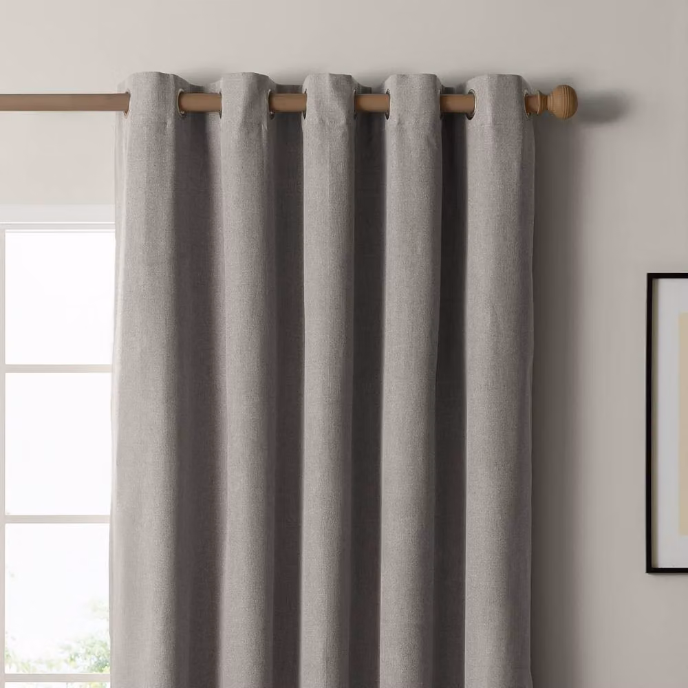 Furn Blackout Textured Woven Eyelet Curtain Pair in Grey, Width: 168 cm, Drop: 183 cm – 3