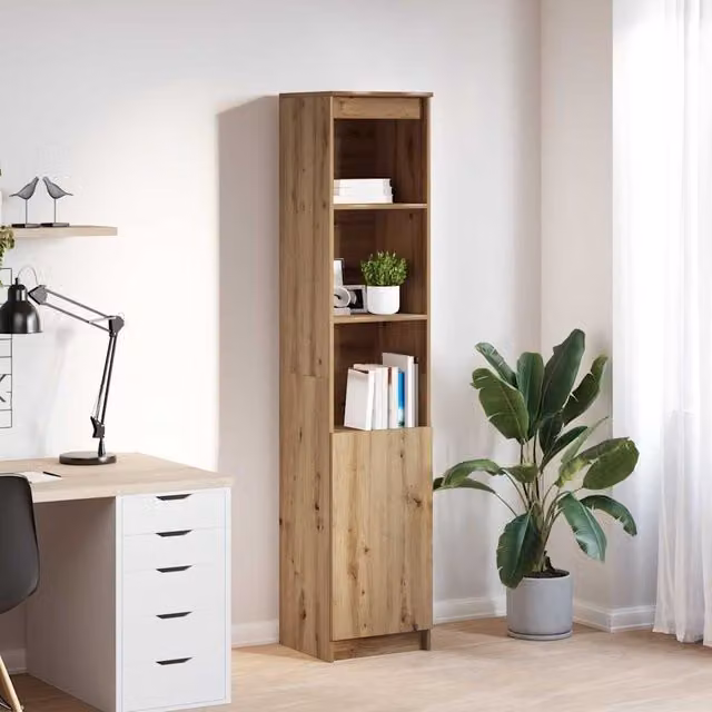 Berkfield Home Artisan Oak Highboard in Brown, W/D/H: 37.5 x 35 x 180 cm – 1