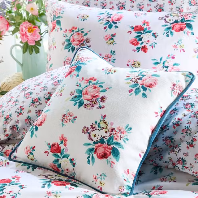 Cath Kidston Icon Floral Filled Square Cushion, Multicolour, W/D/H: 43 x 43 x 43 cm