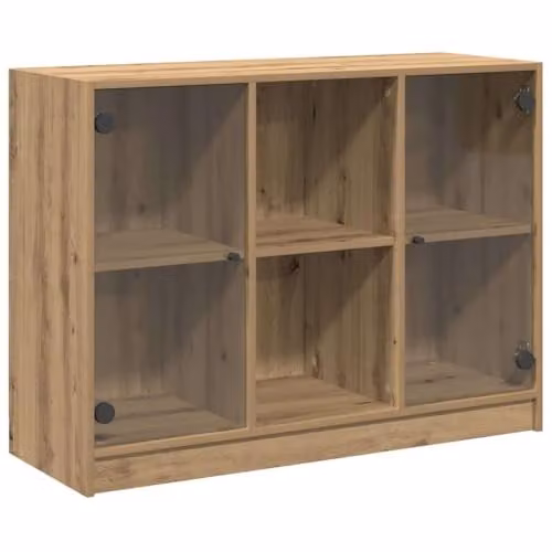 vidaXL Artisan Oak Sideboard in Brown and Black, W/D/H: 102 x 37 x 75.5 cm