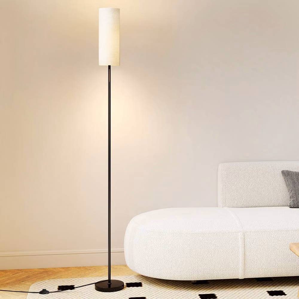 Emitto Black LED Floor Lamp with Remote Control and Foot Switch, Bulb Included, H 173 cm x W 18 cm x D 18 cm – 2