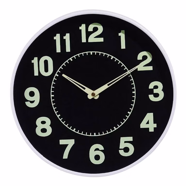 KORVIXA White and Black Illuminated Digital Round Wall Clock, Diameter: 30.48 cm