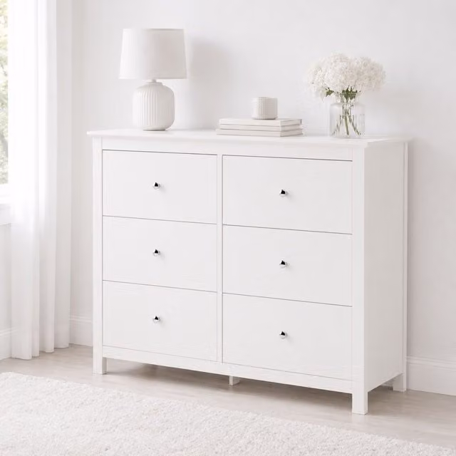 Core Products Modern Lacquered White Metal Freestanding Bedroom Storage Chest