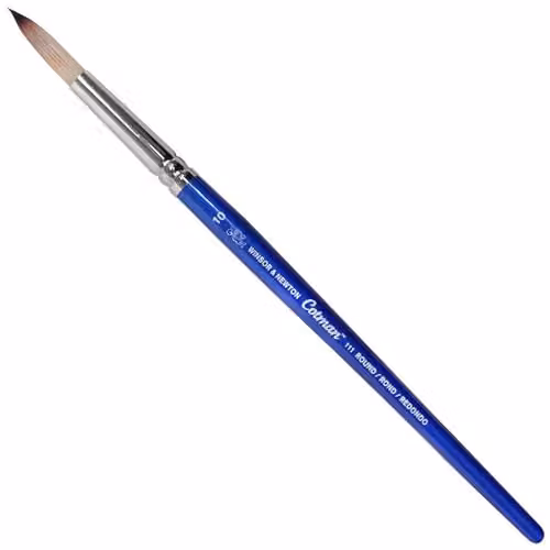 Winsor & Newton Round Short Handle Watercolour Brush No. 10 with Transparent Blue Wood Handle – 2