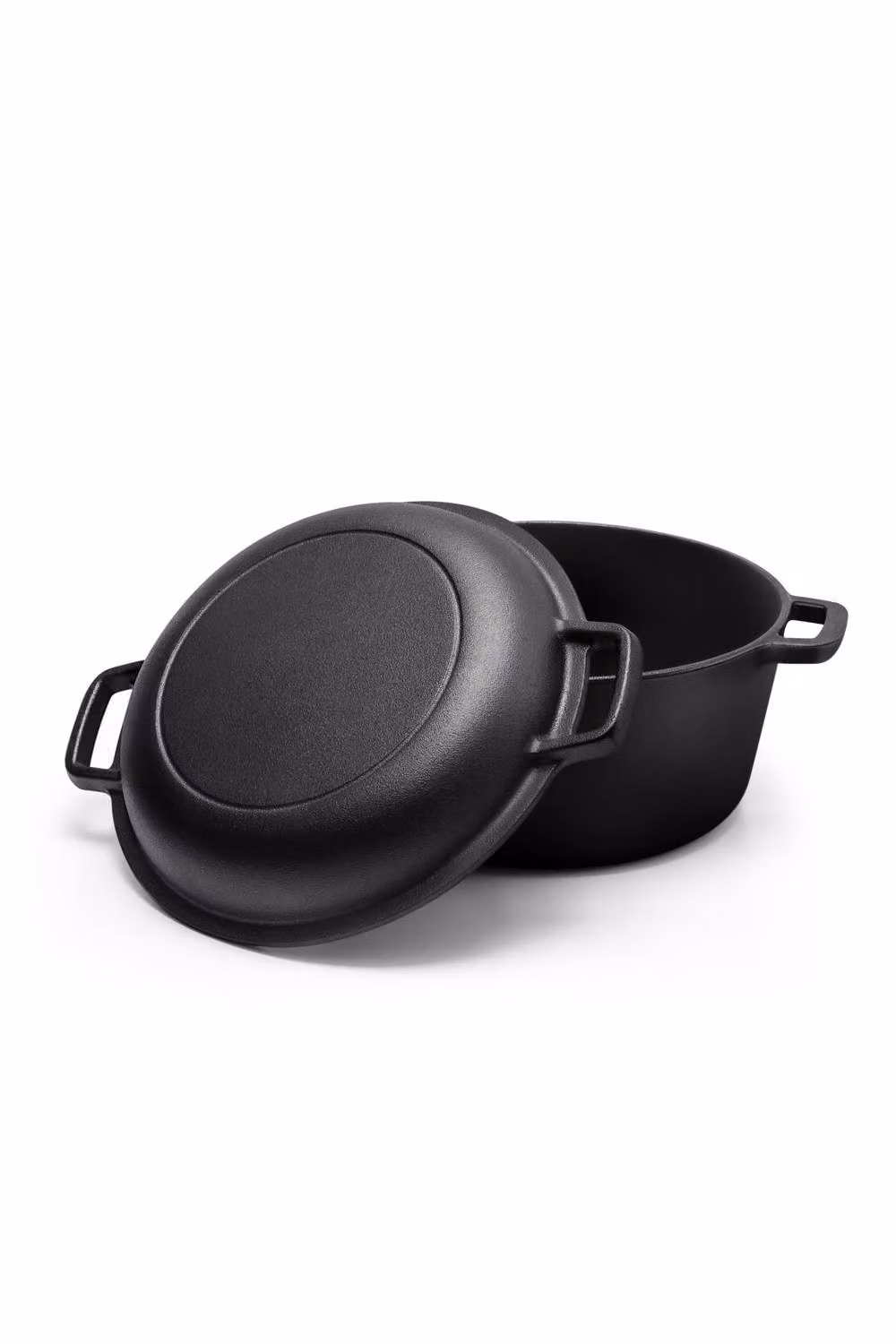 Garden Sanctuary 2-in-1 Black Cast Iron Dutch Oven Casserole with Reversible Lid, 5 l – 2